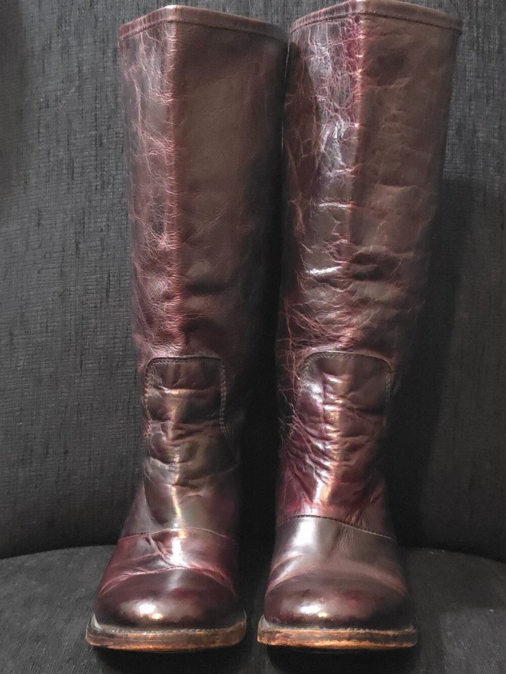 Freebird by Steven FB-Breck Cherry Leather Zipper Boots - Woman's Size 9 - Picture 3 of 12